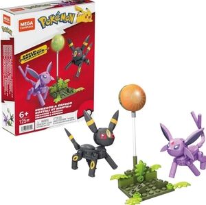 MEGA Construx • Pokemon 125pc Building Toy Kit Umbreon & Espeon Action Figures